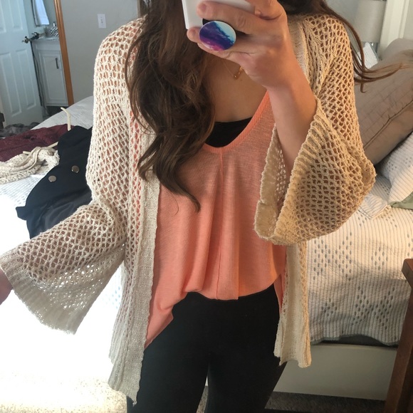 Xhilaration Sweaters - Xhilaration bell sleeve Macrame Cardigan